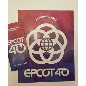 Walt Disney Parks 2022 Epcot 40th Anniversary Commemorative Day Poster and Map